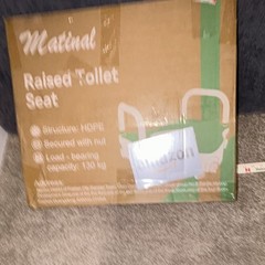 Matinol Elevated Toilet Seat w/ Armrests, HDPE, 130 kg, White/Green