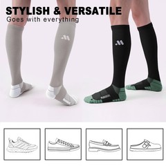 Knee High Compression Socks 15-20mmHg for Men & Women – 3 Pairs, Ideal for Nurse
