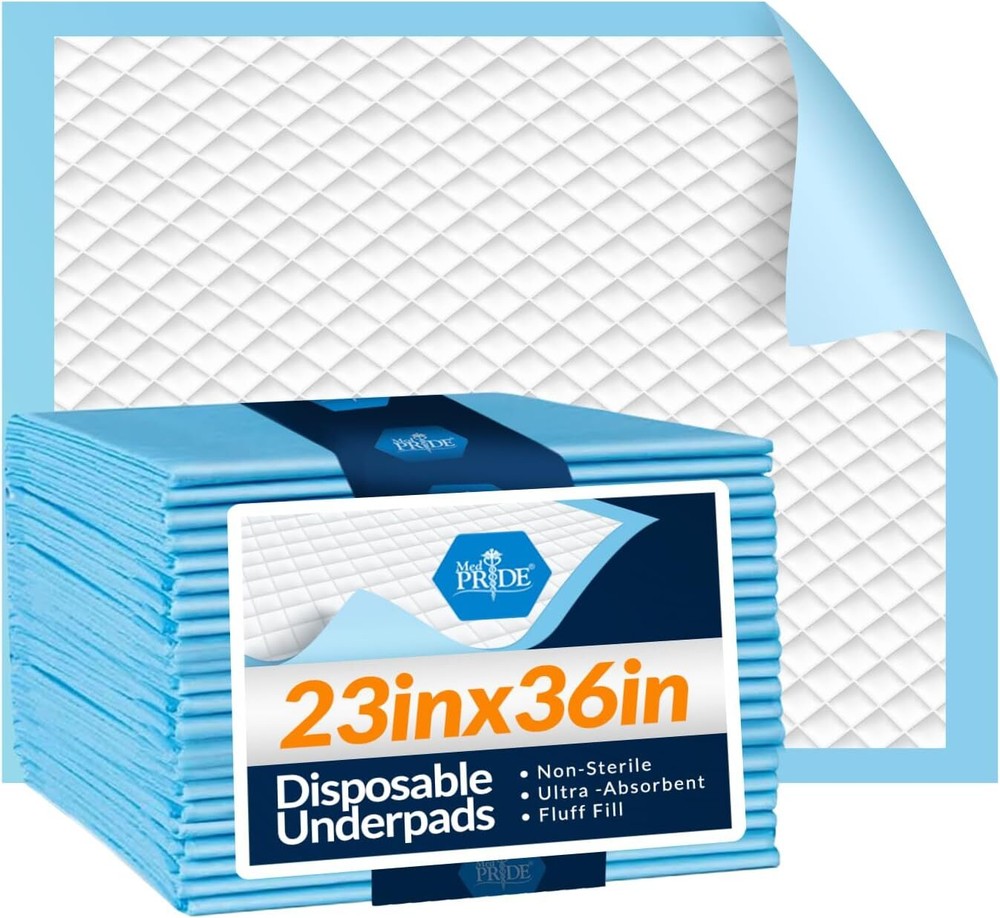 MED PRIDE Disposable Underpads 23“ X 36“ Incontinence Pads, Chux, Bed Covers,