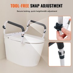 VEVOR Toilet Safety Rail Seat Frame for Elderly Adjustable Handrail Grab Bar