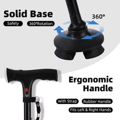New Folding Walking Cane with LED Light Adjustable Walking Stick
