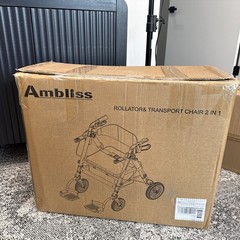 2 in 1 Rollator Walker & Transport Chair, Folding, 450 Lbs, 10” R/8” F Wheels