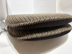 Nikita Brown Non Slip Heel Cushions Pair Ribbed Fabric Padded Insoles