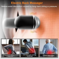 3 In 1 Electric Lumbar Support Pillow Smooth Spine Triple Fusion Back Massager