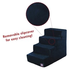 Majestic Pet 4 Step Portable Dog Stairs For Small Dogs To Get On Bed Supports