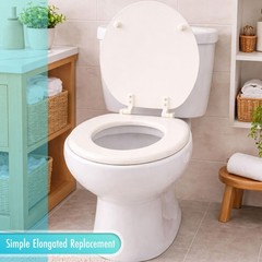 LDR 18.5 x 14.375 x 2 in. Round Molded Wood Toilet Seat 050 1066BS,