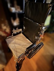 Manual Wheelchair Foldable Steel Frame Black Padded Armrest Mobility Aid