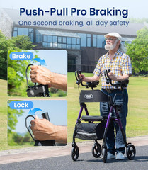Z22 Upright Walker with Adjustable Armrests Purple