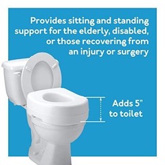Carex Raised Toilet Seat with Blow Molded Raised Seat Height of 5 Inches 300 lbs