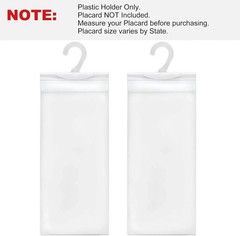 2-Pack Clear Protective Cover for Disabled Parking Placard Hanging Sleeve Holder