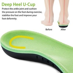 Orthotic Insoles Shoe Inserts Pad Heavy Duty Arch Support Sports Work Inner Sole