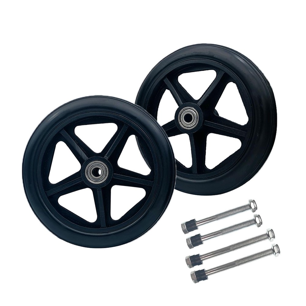 6 Inch Replacement Wheels (2-Pack) – Universal PU for 6 inches, 6-Inch Black