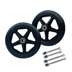 6 Inch Replacement Wheels (2-Pack) – Universal PU for 6 inches, 6-Inch Black
