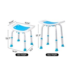 Shower Chair Bath Bench Height Adjustable Bath Stool with Non-slip textured Seat