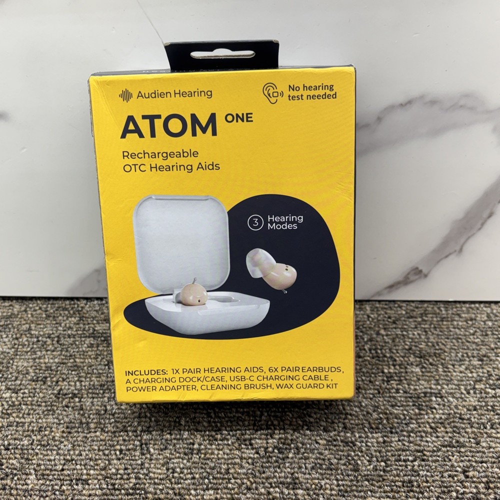 Audien Hearing ATOM One Wireless Rechargeable OTC Hearing AIDS (NEW SEALED)78741