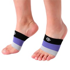 Doc Miller Arch Support Compression Sleeves 1 Pair Plantar Fasciitis BLK/PRP/GRY