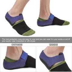 1/2 Pairs Heel Cups Protector Plantar Fasciitis Socks Pads For Foot Support Pain