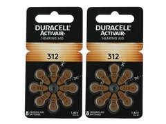 Duracell Hearing Aid Batteries Size 312 – 1.45 V Zinc Activair – 2 packs (16 ct)