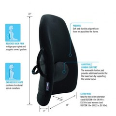 ObusForme OFWB Wideback Backrest Support Ergonomic Lumbar Support – Black