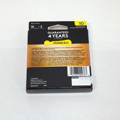 Duracell Size 10 Hearing Aid Batteries Zinc Air 1.45V 16-Pack Long-Lasting Power