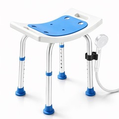 REHAND Shower Chair,Adjustable Bath Stool with Suction Feet, Supports 400 lbs