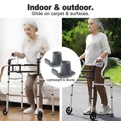 Walker Ski Glides, Universal Fit for Folding Walkers,Easy Install Durable Rubber