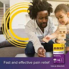 Back & Body 500Mg Aspirin plus Caffeine for Powerful Pain Relief, 200 Coated Cap