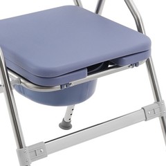 150kg/330.69 lbs Foldable Toilet Chair Stainless Steel Commode Chair for Seniors
