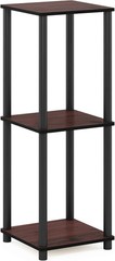 3-Tier Corner Shelf End Table Turn-N-Tube Storage Rack Set of 2Dark Cherry Black