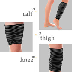 Compression Bandage Wraps for Leg, Elastic Calf Sleeve, Adjustable plus Size (2