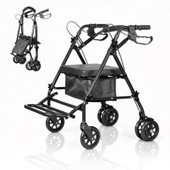 Foldable Wheelchairs with Seat and Foot Pedal Lightweight for Adults 299lb