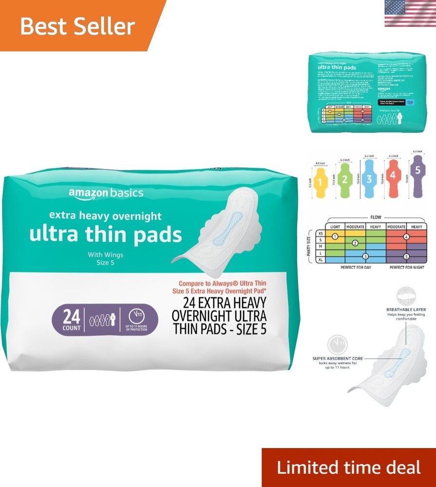 Comfortable Ultra Thin Menstrual Pads with Flexi-Wings, 11 Hours Protection