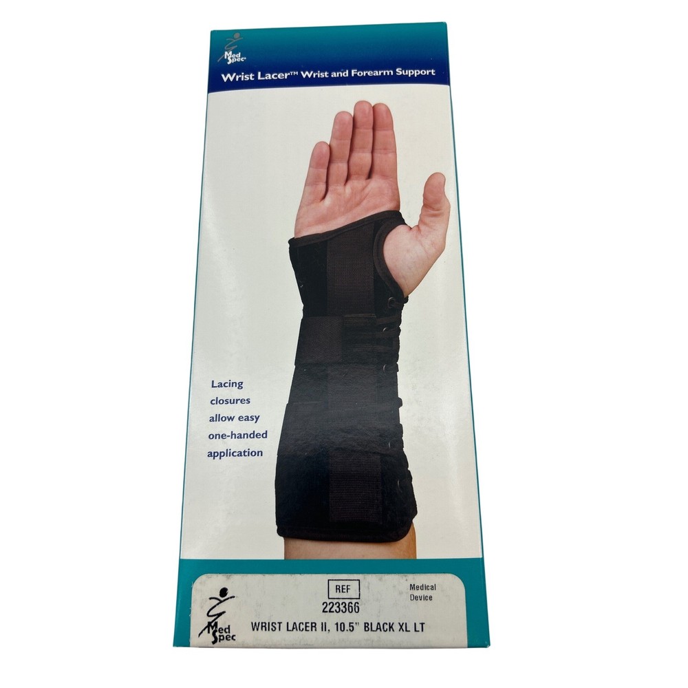 Med Spec Wrist Lacer II 10.5″ Black XL Right Hand Wrist Forearm Support 223366