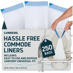 Disposable Commode Chair Liners – Universal Fit 250 Count