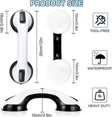 Suction Grab Bars 2 Pack Shower Handle Bathroom Safety Support No Drill