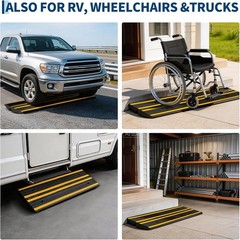 48in Rubber Curb Ramps 2 Pack 2.76in Rise Heavy Duty for Driveway RV Wheelchair