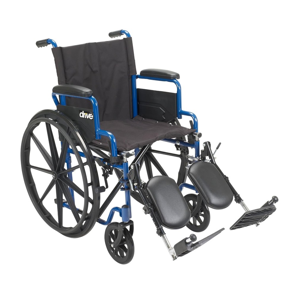 Drive Medical Wheelchair Blue Streak 18″ Seat Swing Away Leg Rests
