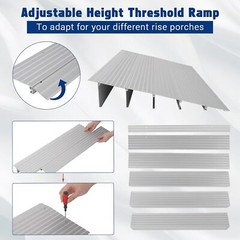 1″2″3″4″5″ Door Threshold Ramp Adjustable Aluminum Threshold for Exterior Doors