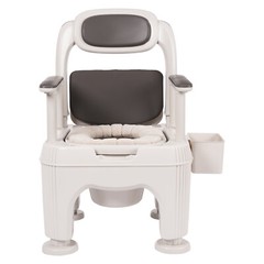 Mobile Toilet Chair 37-52cmAdjustable For Adult Senior Bath Seat Bedside Commode