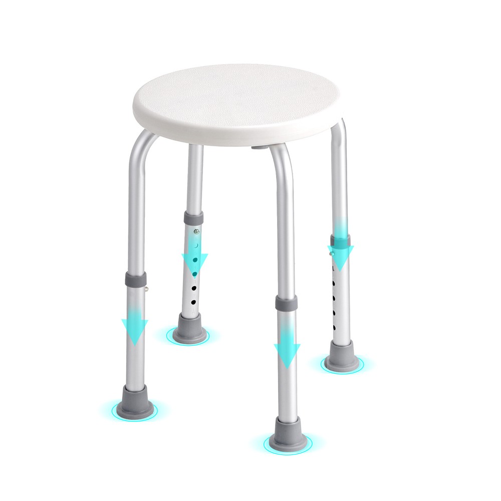VEVOR Shower Chair Bath Seat Stool Bathroom Elderly Aids Adjustable Height 300lb