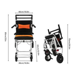 Folding Wheelchair Seniors Portable Travel Transport Wheel Chair 160kg/352.74lb