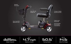 Pride Mobility S74 Go-Go Sport 4-Wheel Electric Mobility Scooter For Adults