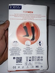 JOBST forMen Compression Socks 15-20 mmHg Knee High Size L Full Calf Color Khaki