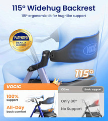 Z21 Rollator Walker with Seat, 8” Wheels, Foldable, 350lb Support