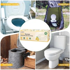 100 PCS Lemon Scented Absorbent Commode Pad Bedside Bucket Liner, Potty Gel Pad