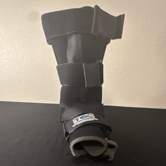 TOC Adjustable Black Ankle Foot Walker Boot Brace w/ Rocker Sole, Size 1-2 kids