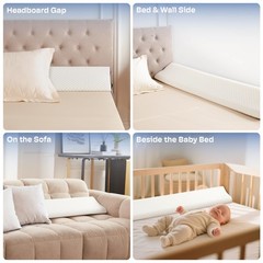 King Size Bed Wedge Pillow Headboard, 76*10*6inch King, White
