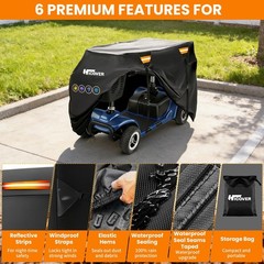 Heavy Duty Mobility Scooter Cover, Waterproof 600D Oxford Fabric, UV Protection,