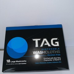 TAG 216 Disposable WASHCLOTHS(12×18) Alcohol Free W/Aloe/Vitamin E Chamomile