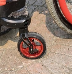 Pair (2) of 4″ Wheelchair Caster Wheels, (2) 5/16″ Axles, and (4) Cone Spacers